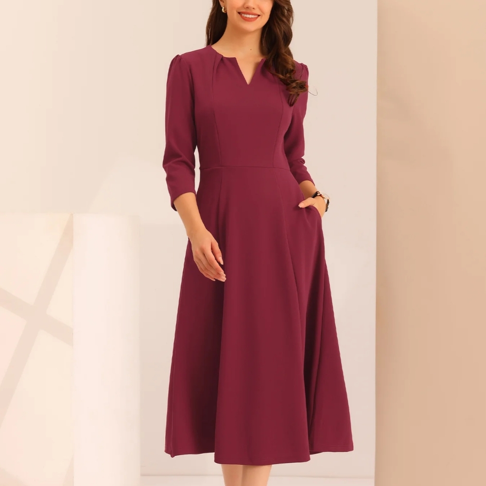Elegant Purple Midi Dress